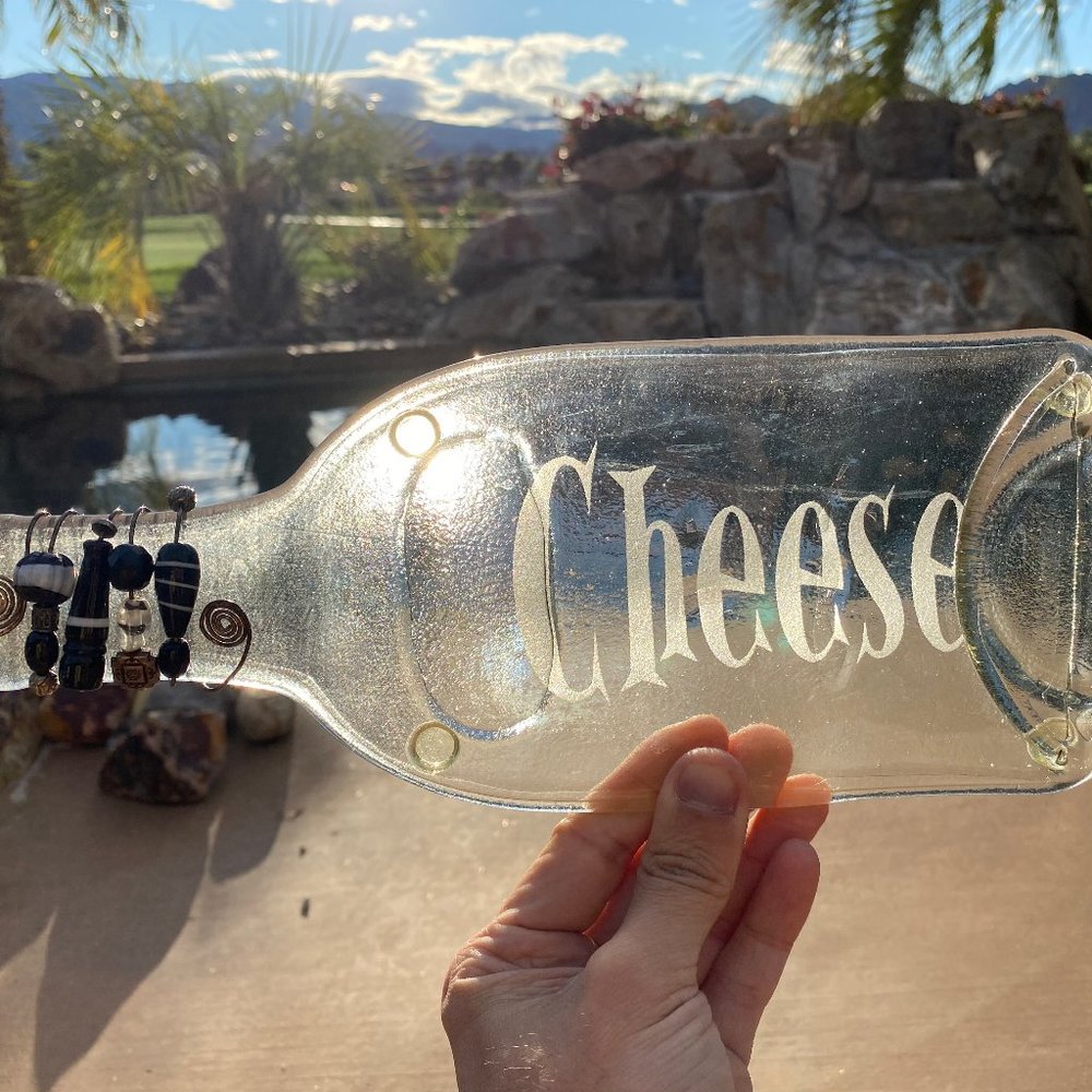 Cheese Board Platter Tray Made From Melted Bottle